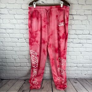 Kool-Aid Pants Womens‎ 2XL Pink Tie-Dye Mad Engine Adjustable Waist Loungewear